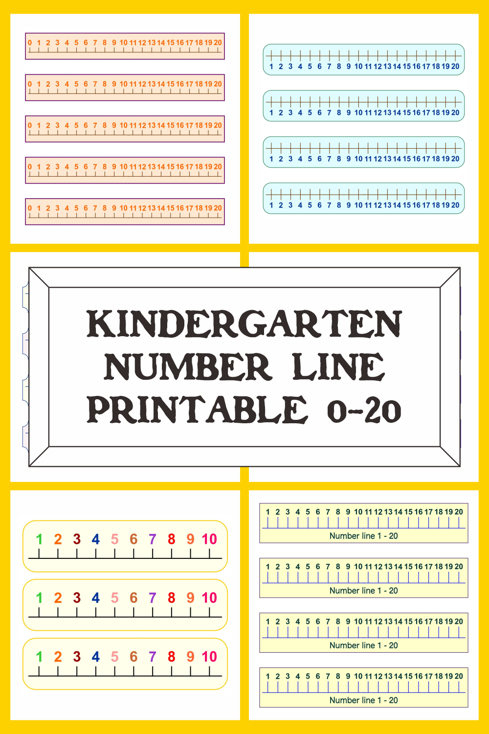 8 best kindergarten number line printable 0 20