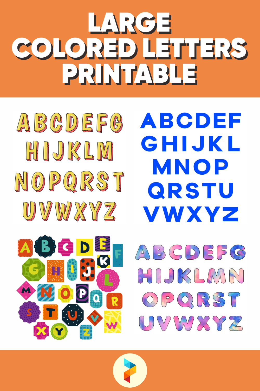 10 Best Large Colored Letters Printable PDF for Free at Printablee