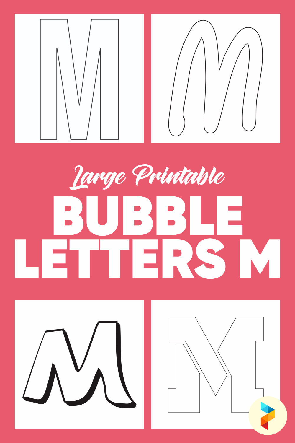 10 best large printable bubble letters m printablee com