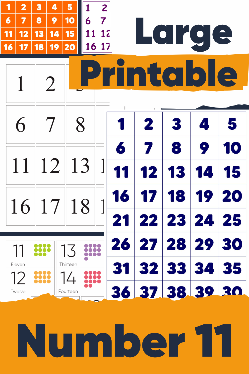 Large Printable Number 11