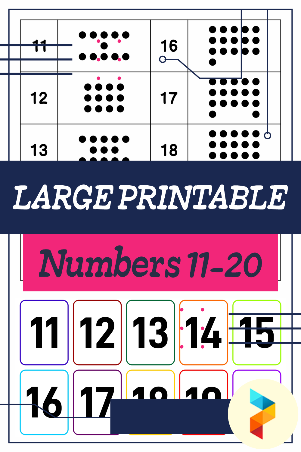 10 best large printable numbers 11 20 printableecom