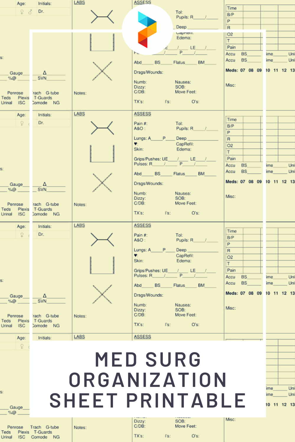 21 Best Med Surg Organization Sheet Printable - printablee.com Throughout Med Surg Report Sheet Templates