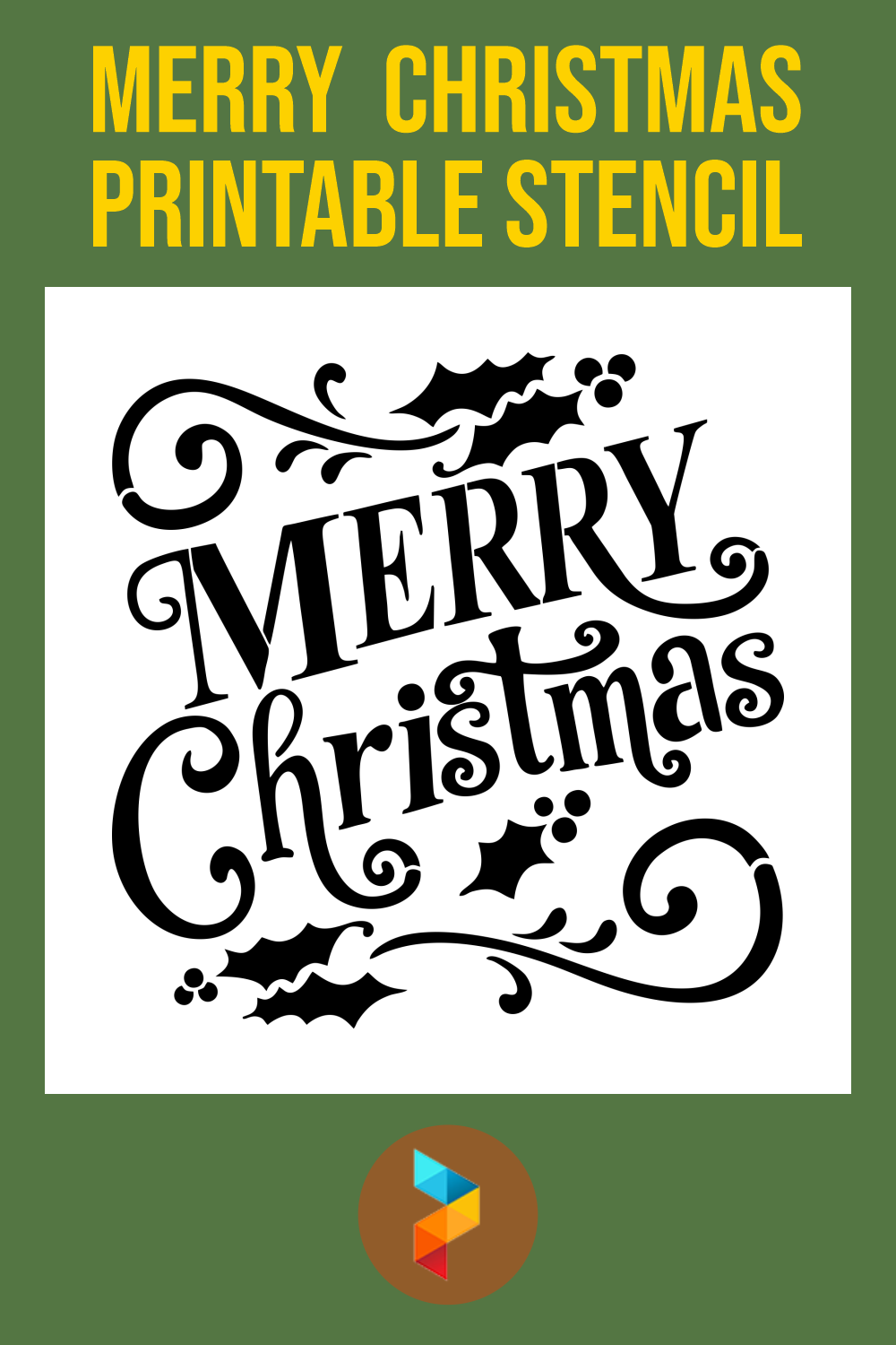 Merry Christmas Printable Stencil