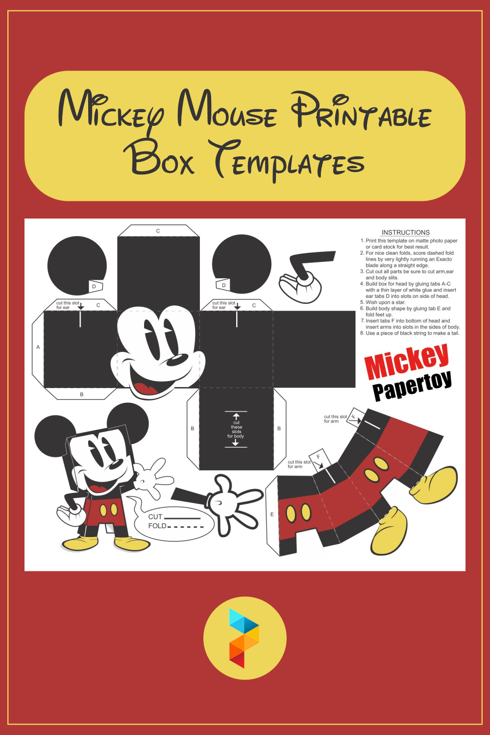 Mickey Mouse Printable Box Templates