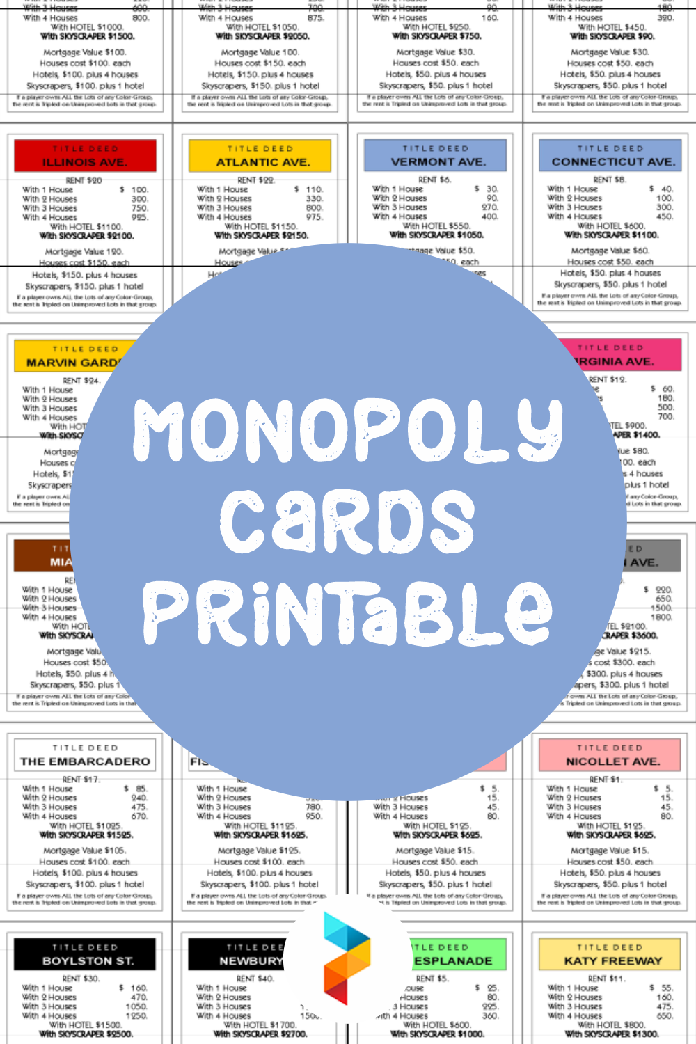 10 Best Monopoly Cards Printable Printablee Com