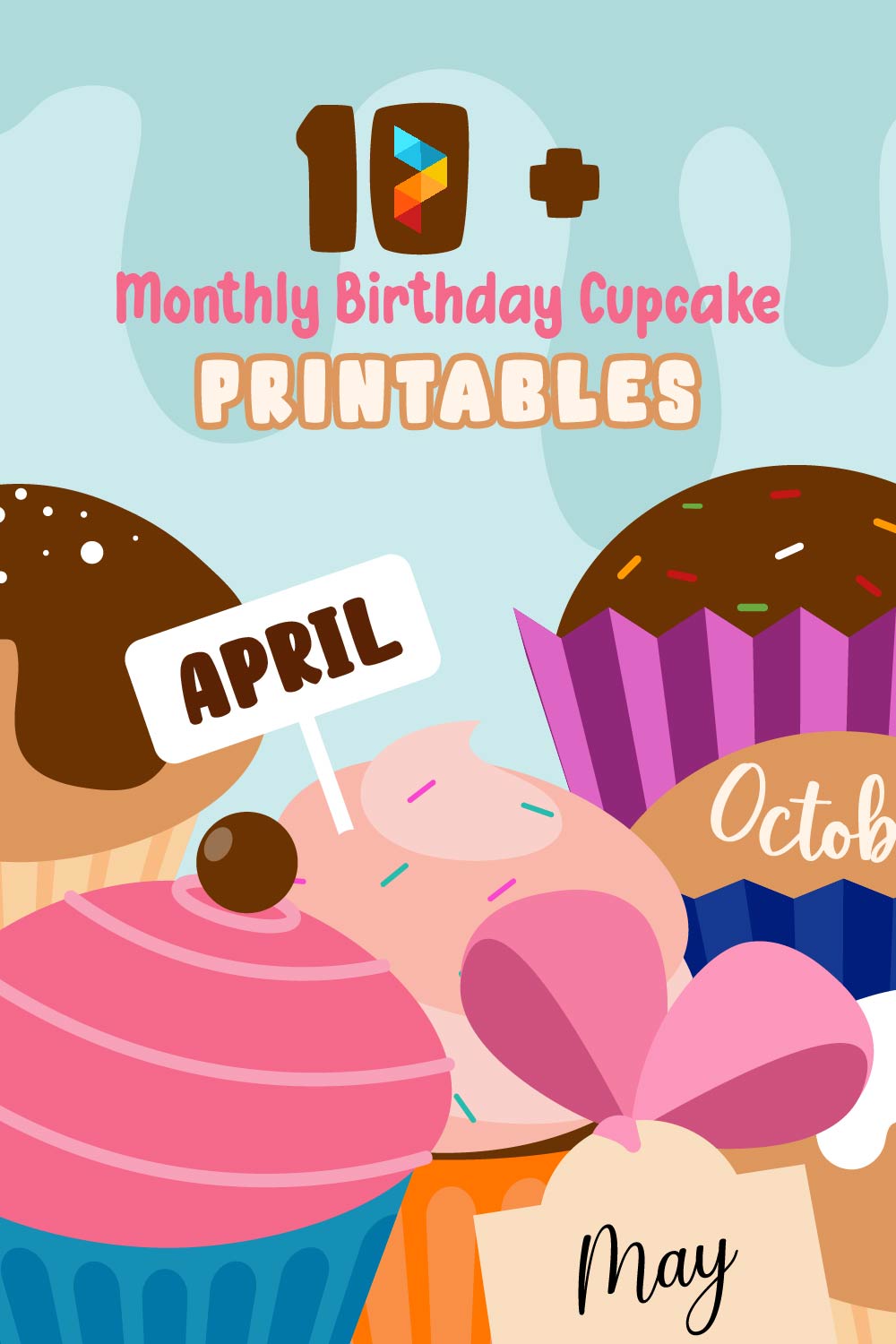 Monthly Birthday Cupcake Printables