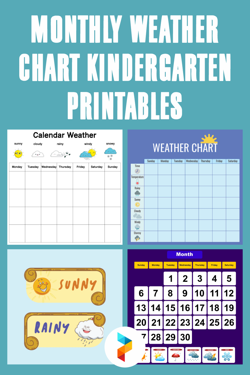 7 best monthly weather chart kindergarten printables printableecom