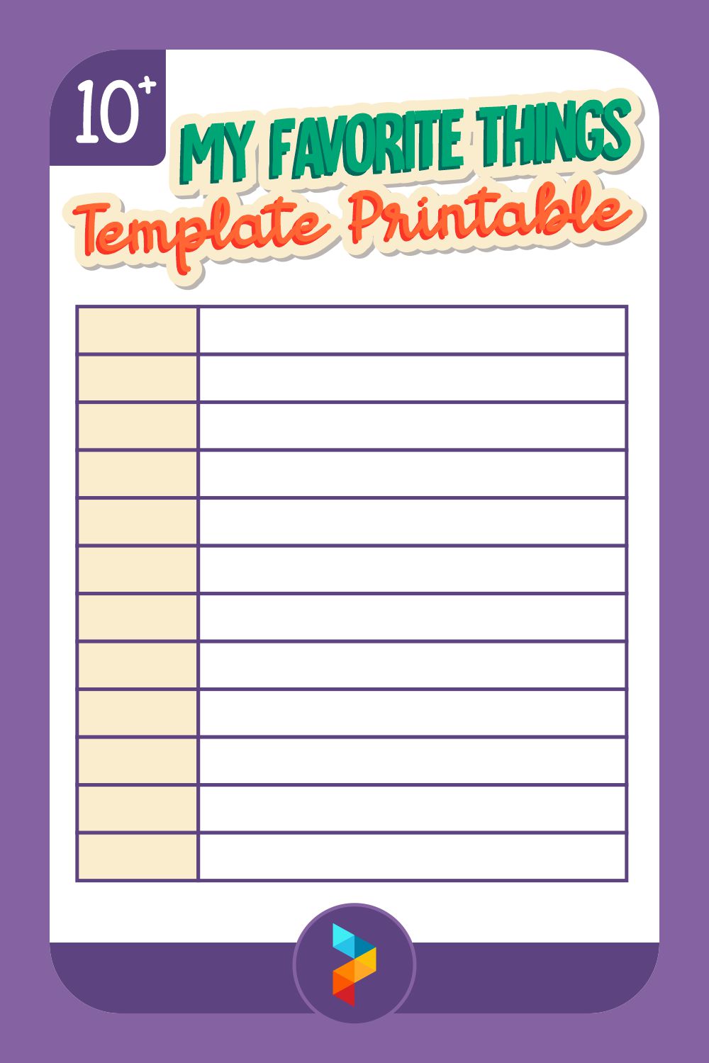 10 Best My Favorite Things Template Printable PDF for Free at Printablee