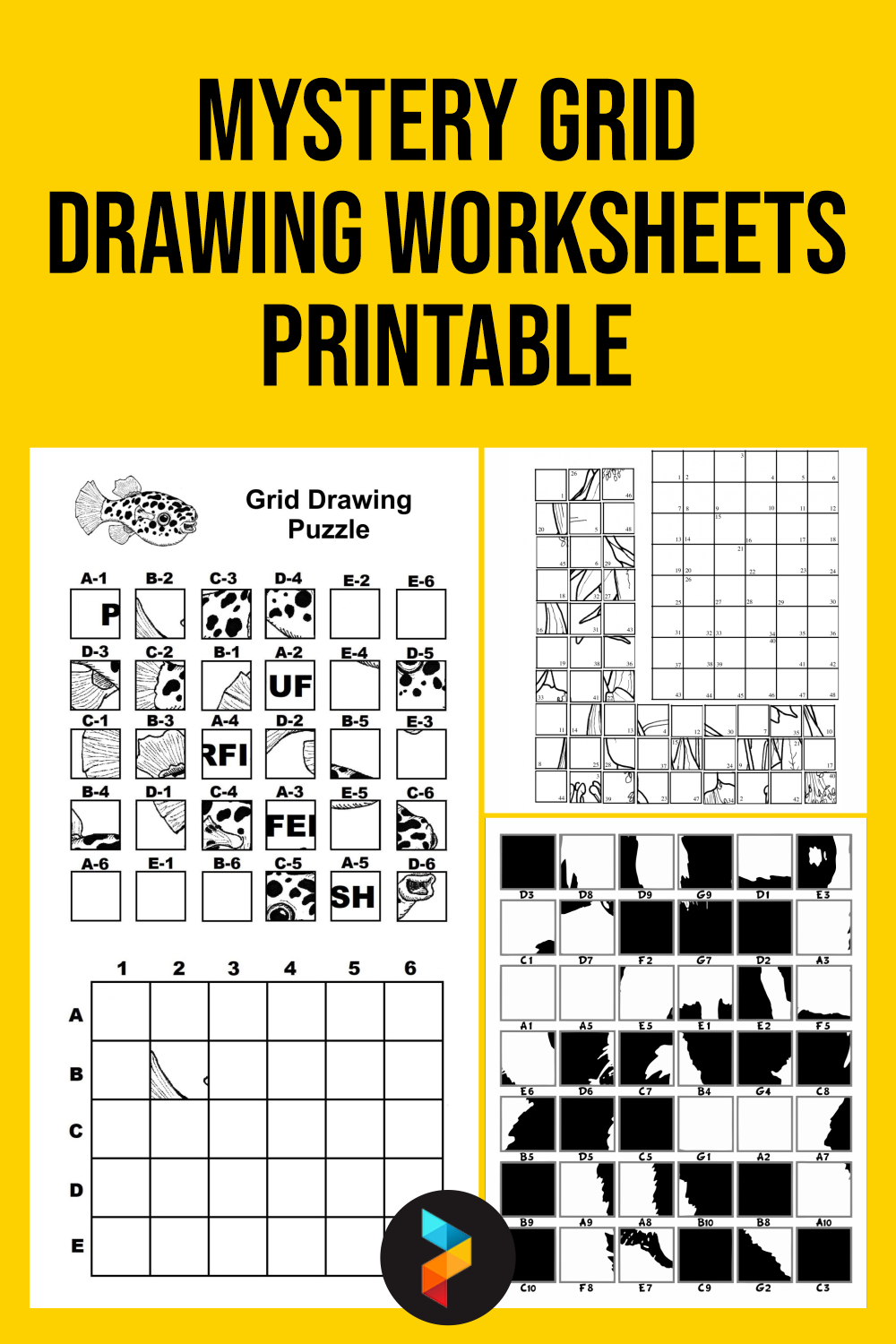 Free Printable Mystery Grid Art Worksheets