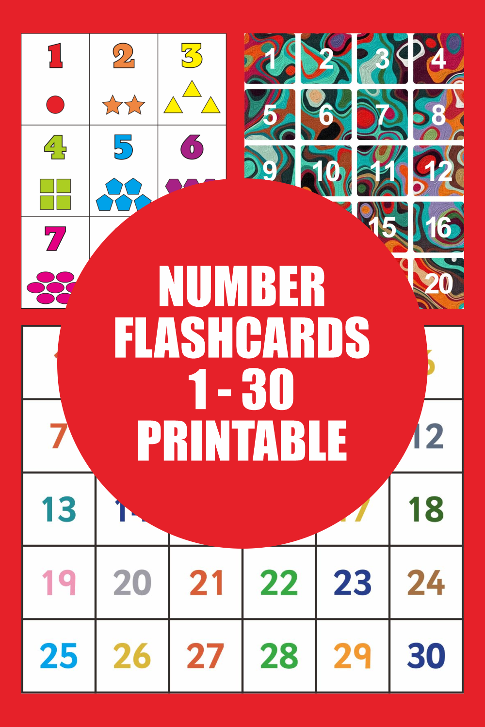 Number Flashcards 1 30 Printable