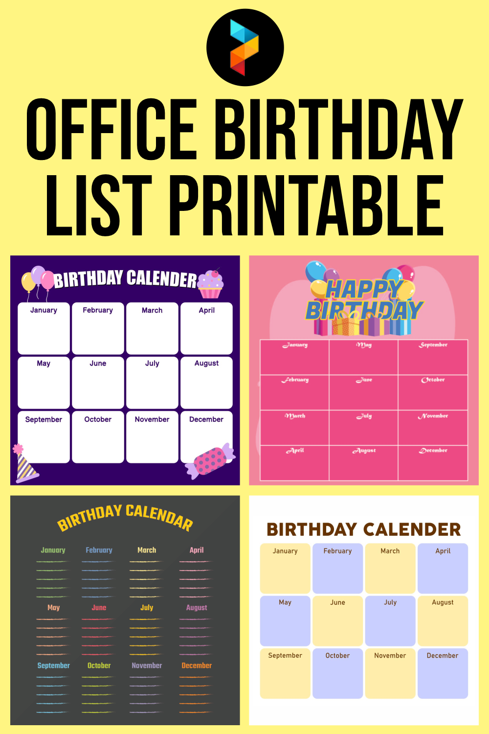 office-birthday-list-free-template