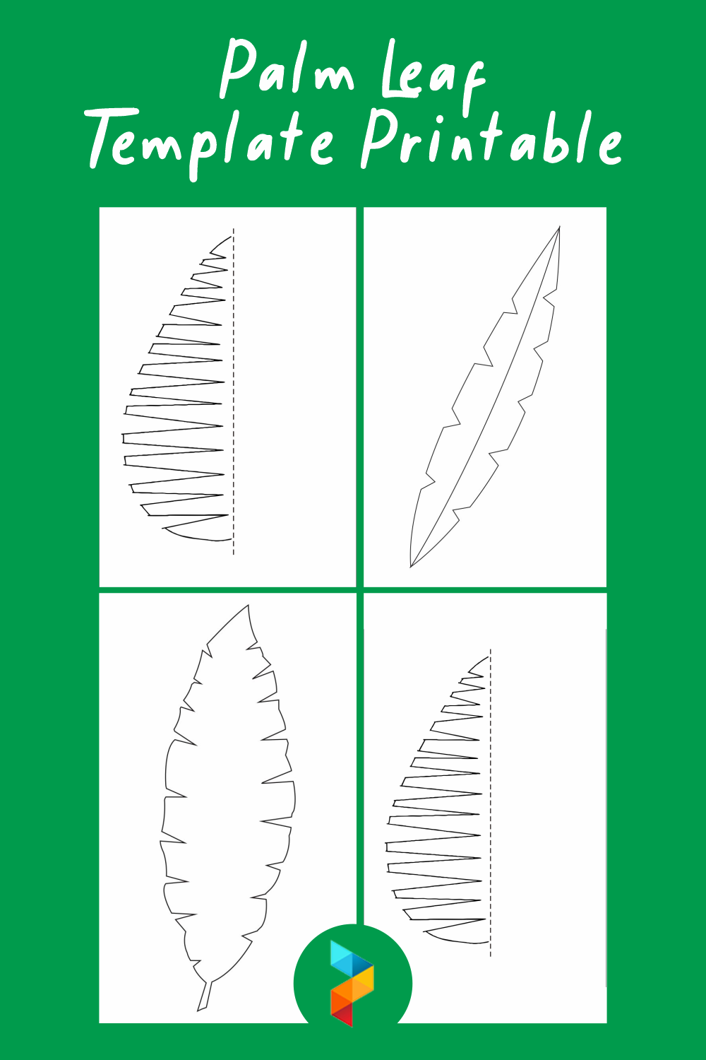 Printable Palm Leaf Template : Stylish Tropic Monstera Leaf Green