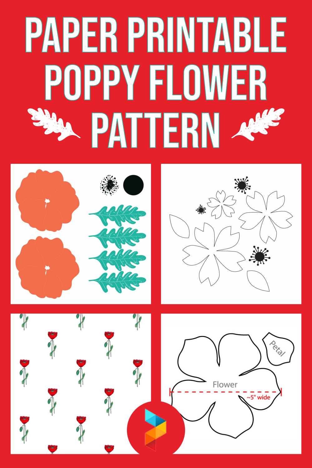 Paper Poppy Flower Pattern