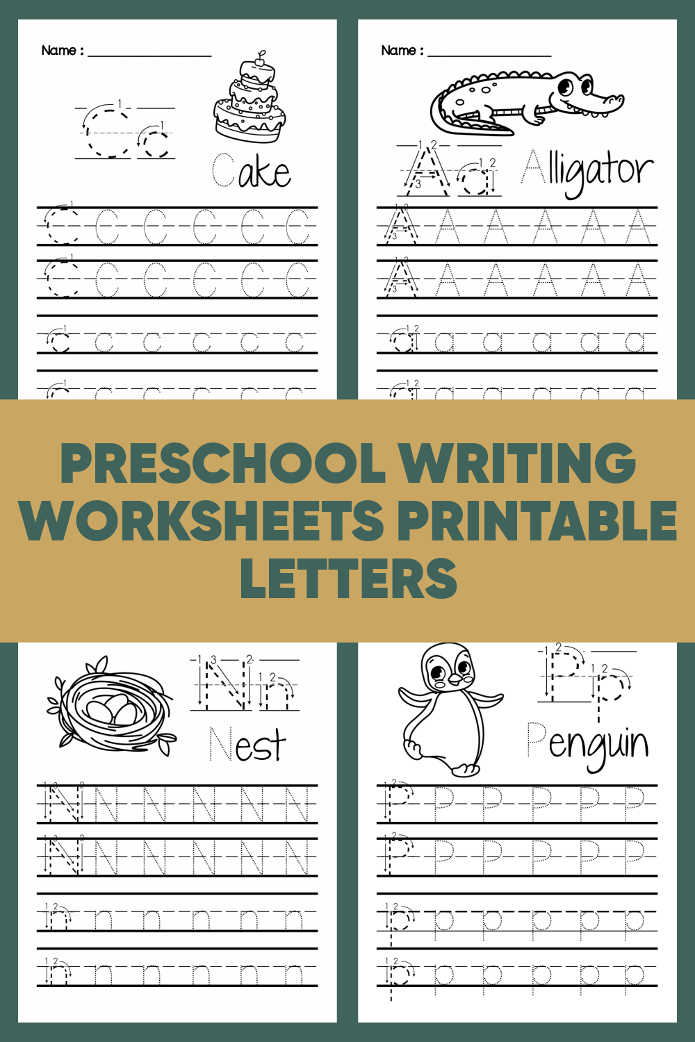 7 Best Preschool Writing Worksheets Free Printable Letters 1