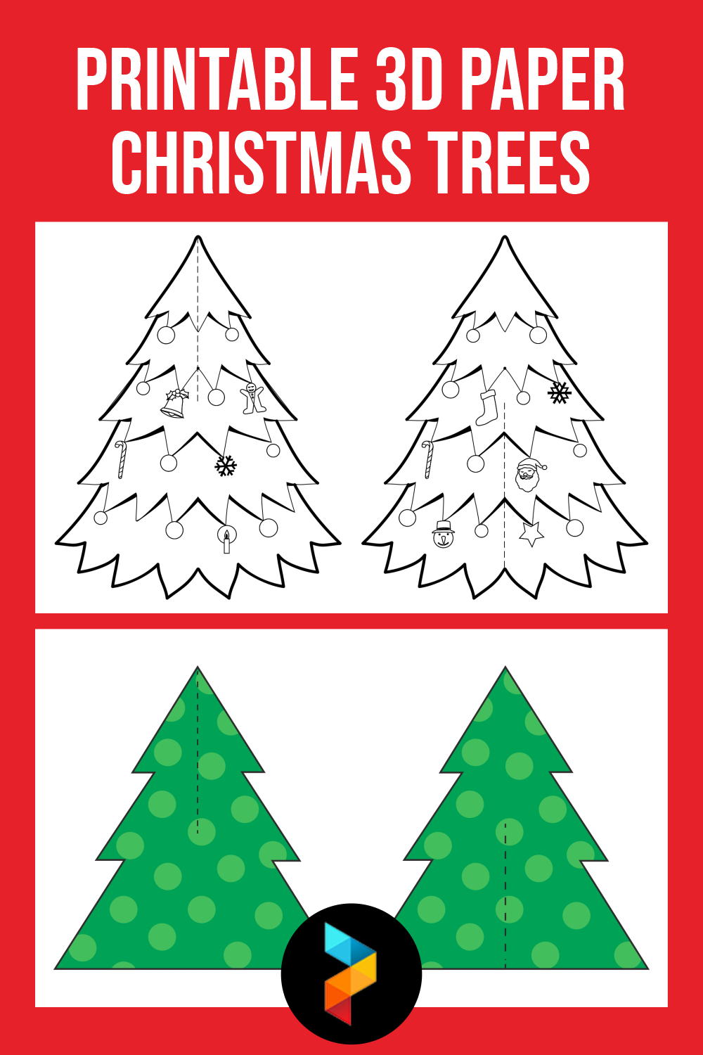 Printable 3D Paper Christmas Trees