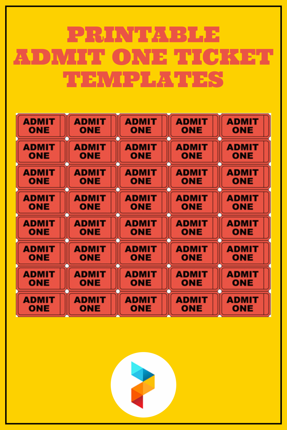 Admit One Ticket Printable Customize and Print