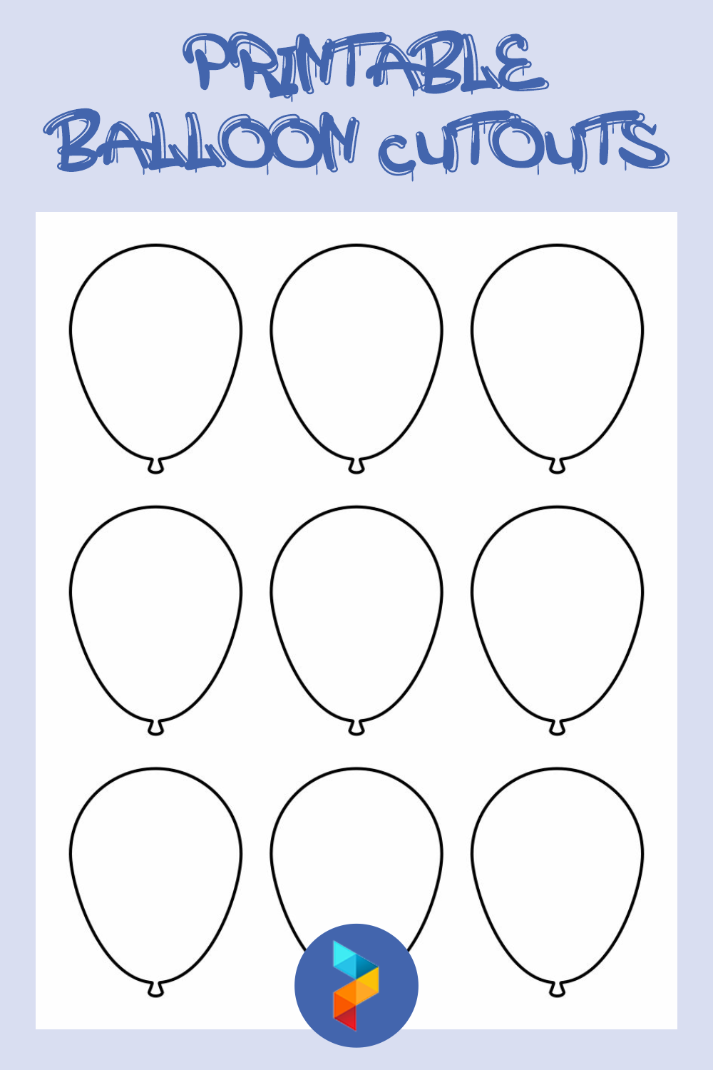 10 Stickers Balloons Printable cutting PNG