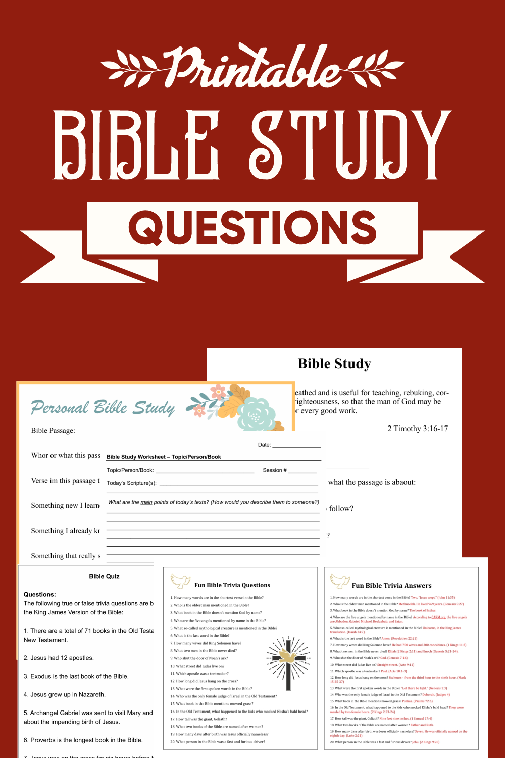 Printable Bible Studies With Questions / Jan 16, 2019 · with this books