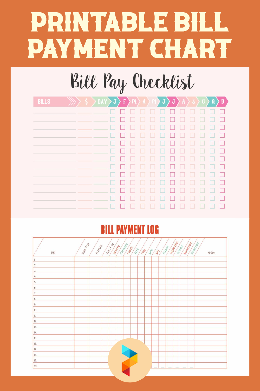 Bill Payment Chart - 10 Free PDF Printables | Printablee