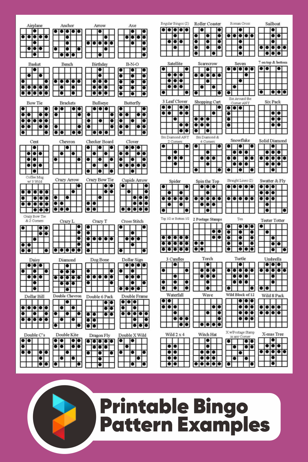 13 Best Printable Bingo Pattern Examples - printablee.com