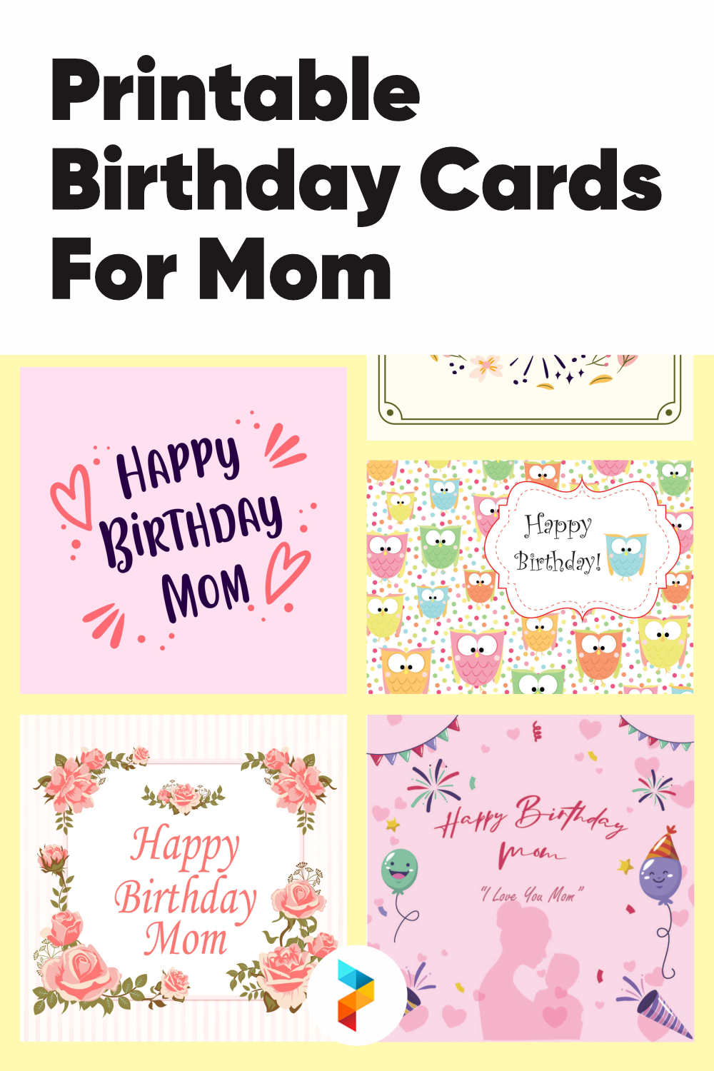 22 Best Printable Birthday Cards For Mom - printablee.com For Mom Birthday Card Template