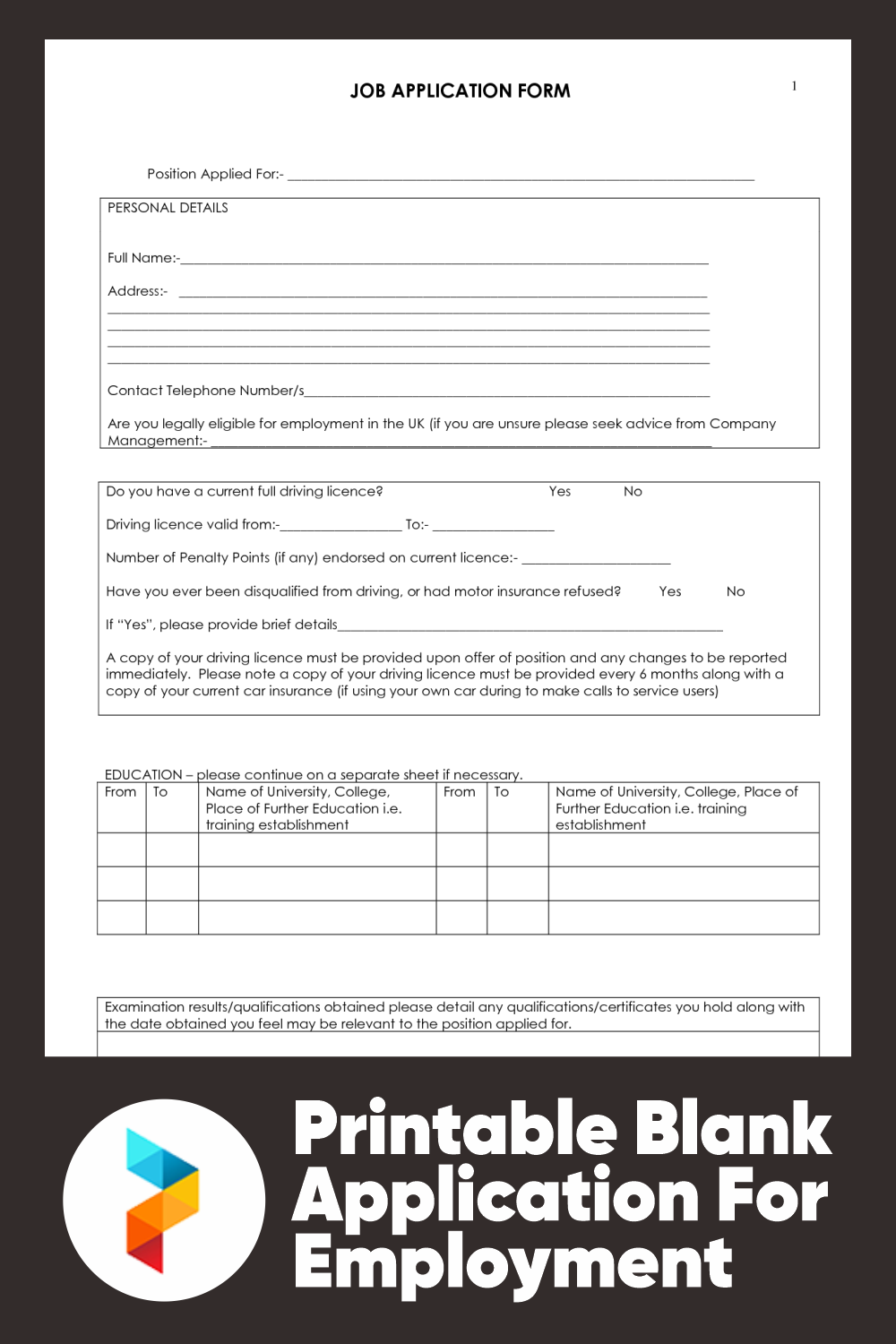 10 Best Printable Blank Application For Employment Pdf For Free At Printablee 1152