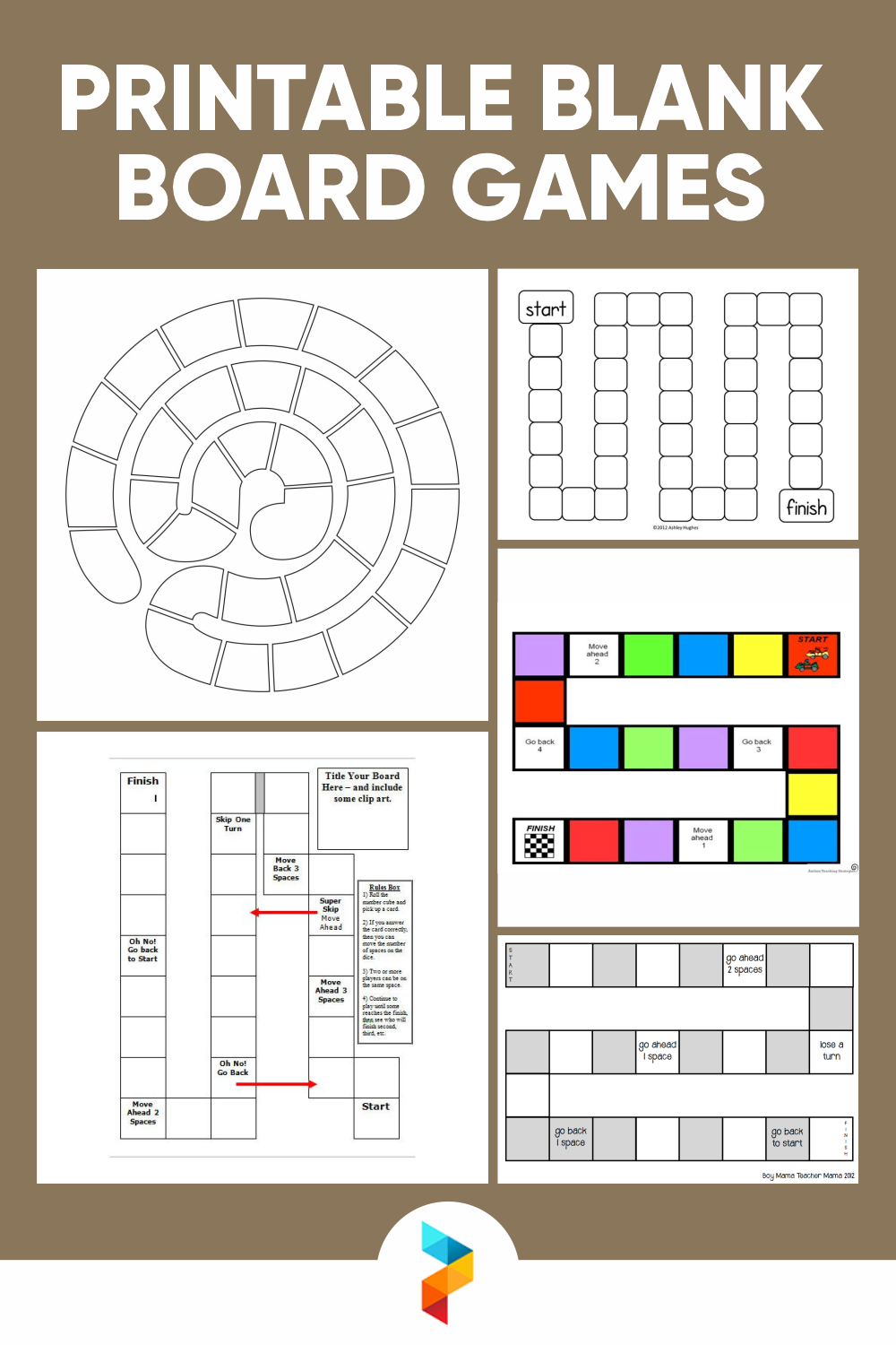 Blank Board Game Template  Printable Classroom Games