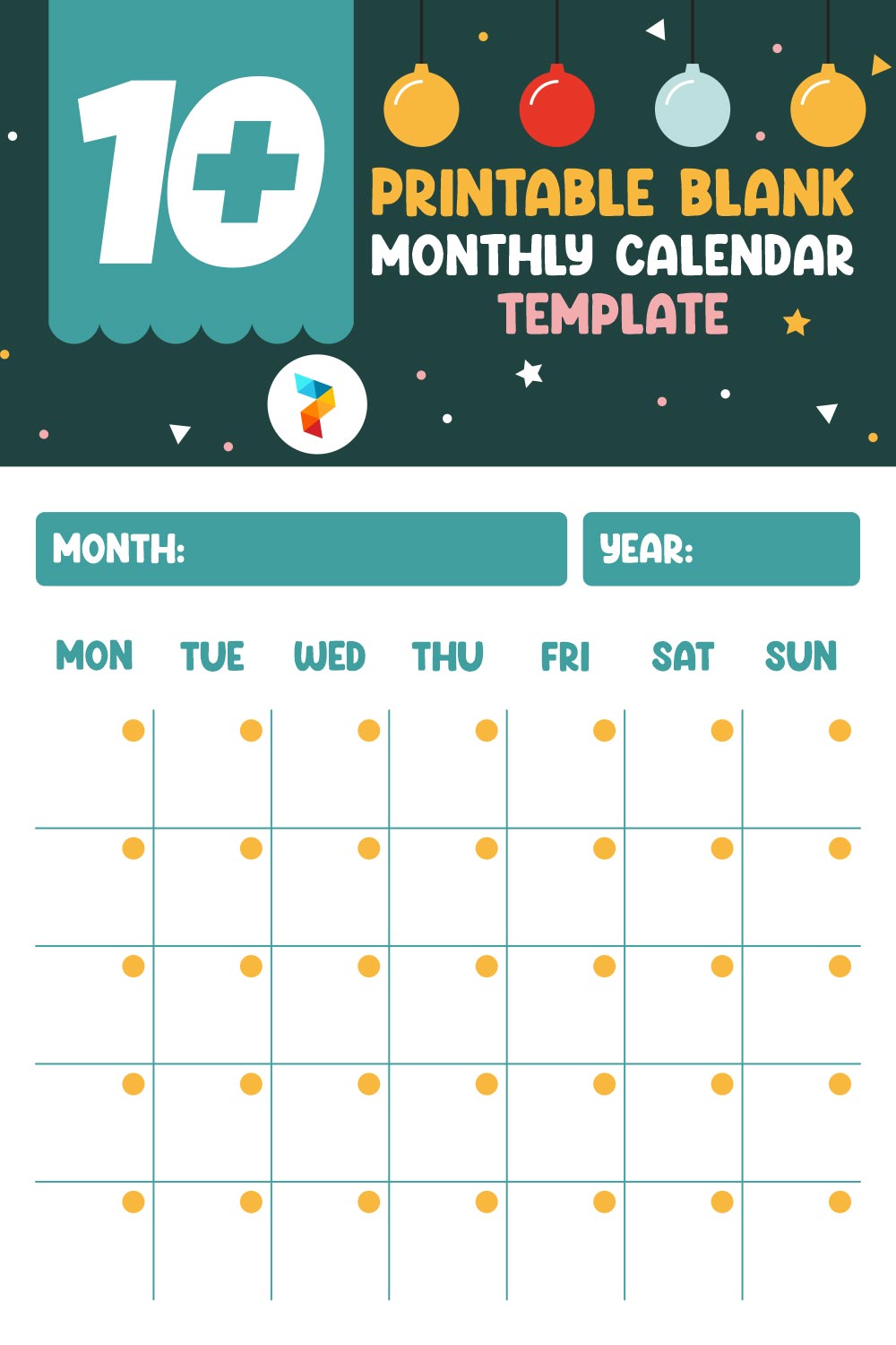 Blank Monthly Calendar Template