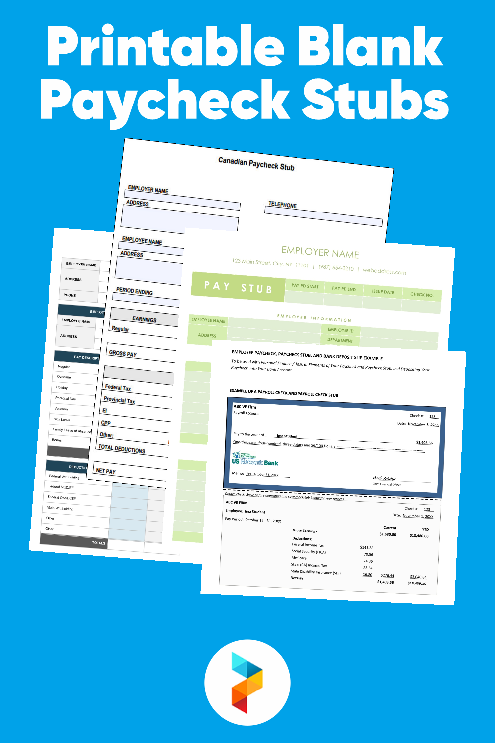 Blank Paycheck Stubs Blank Paycheck Stubs