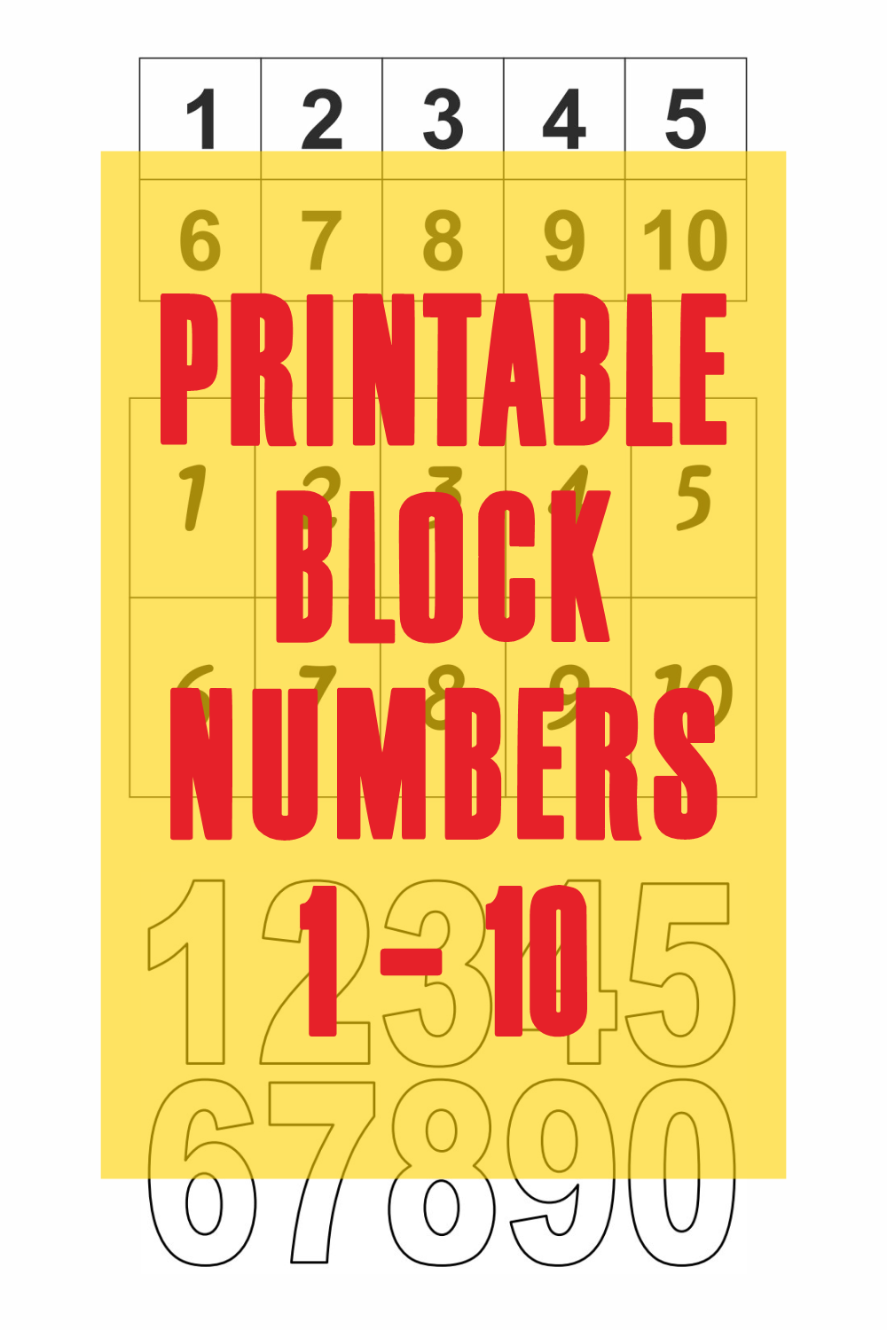 Printable Block Numbers 1 10
