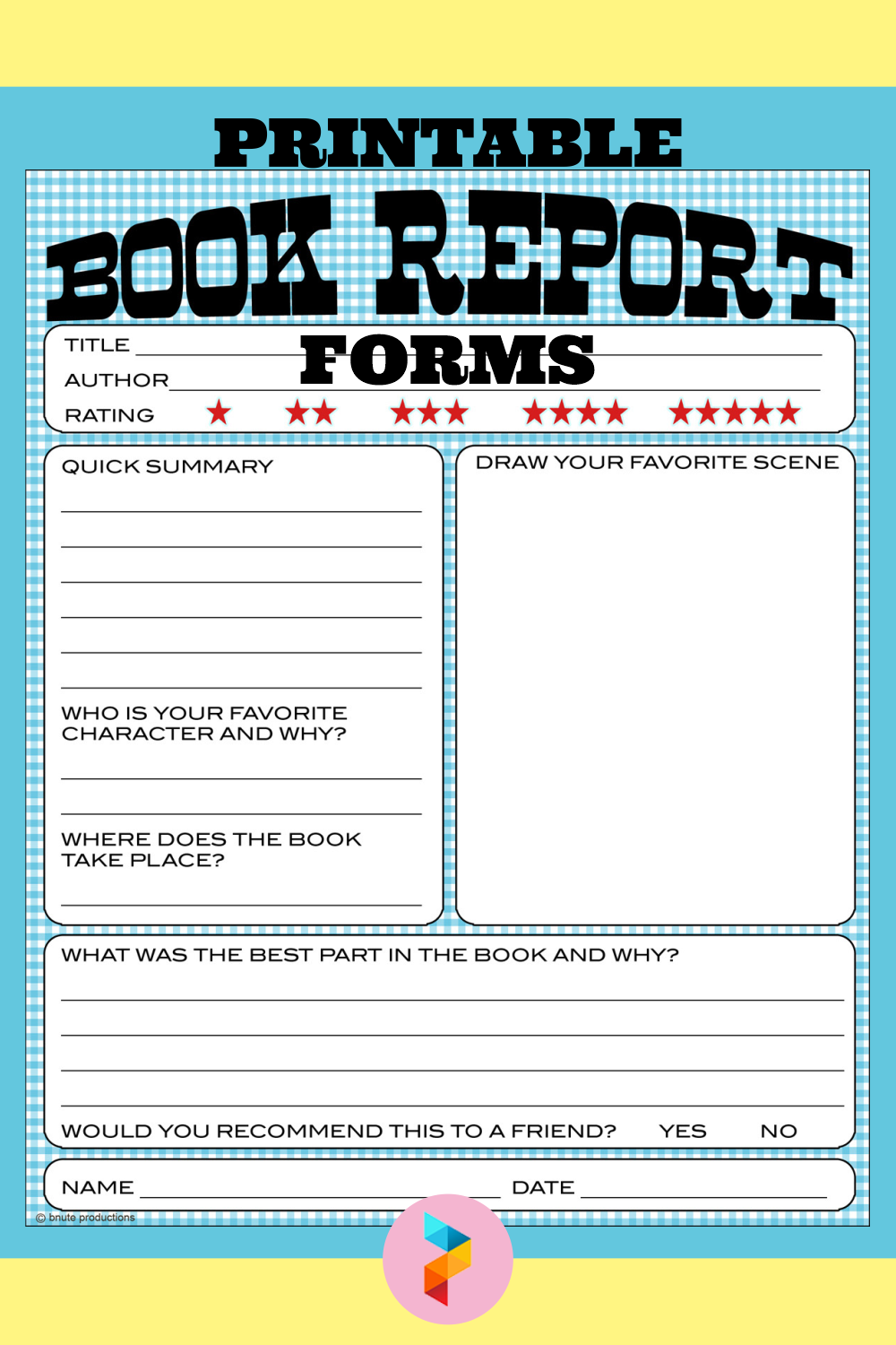 22 Best Free Printable Book Report Forms - printablee.com For High School Book Report Template