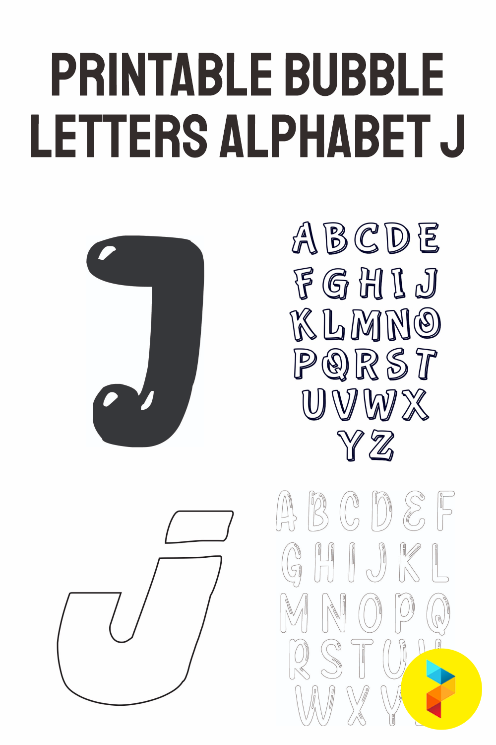 5 best printable bubble letters alphabet j printablee com