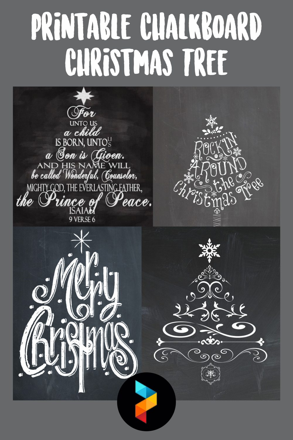 Printable Chalkboard Christmas Tree