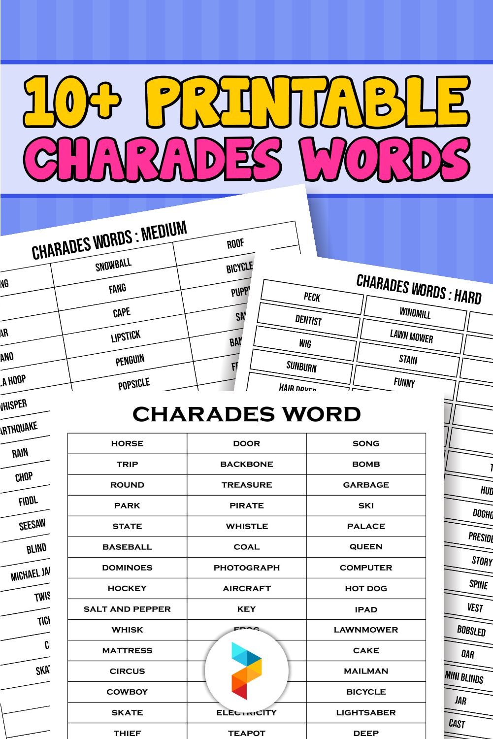 Printable Charades Words