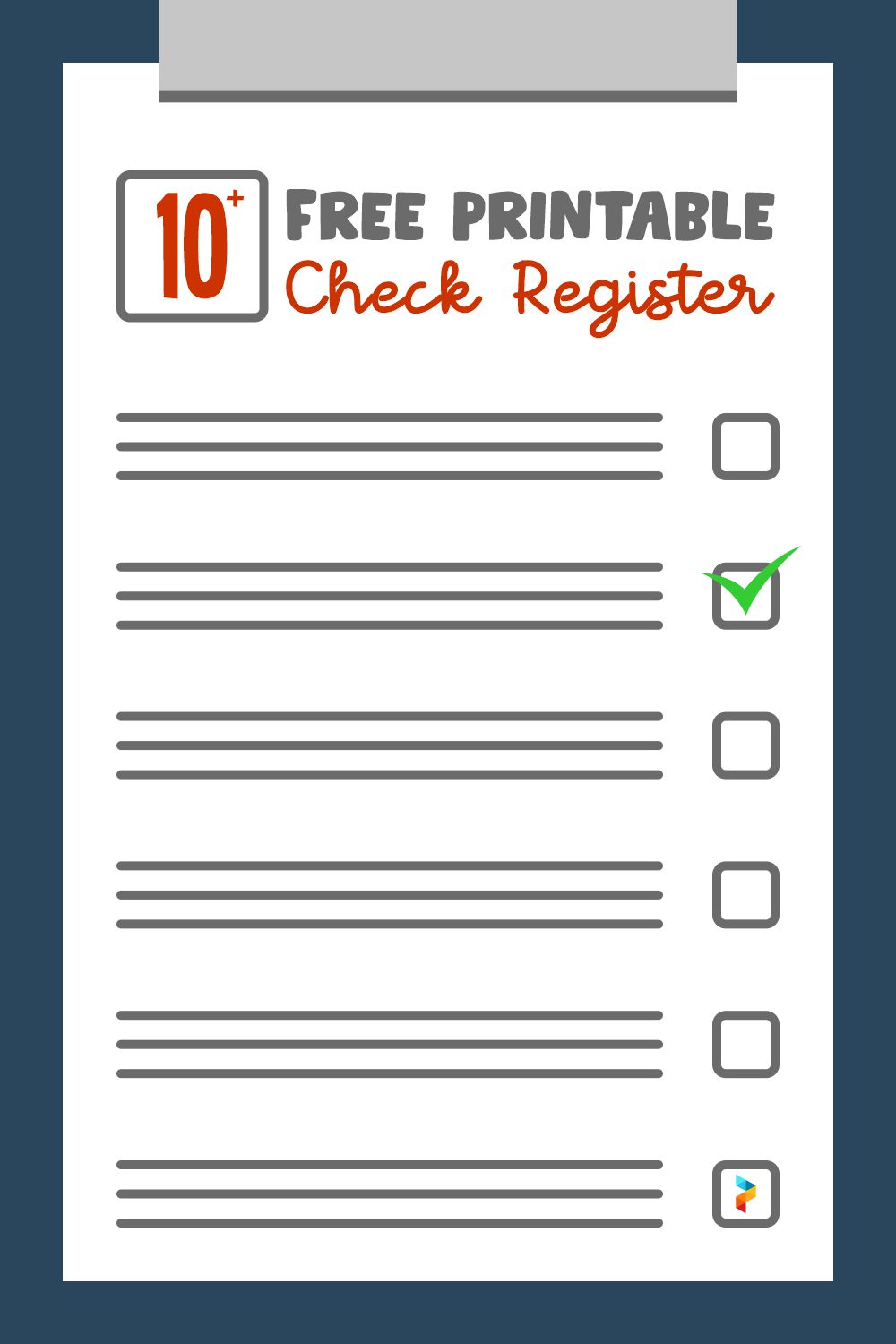 Printable Check Register