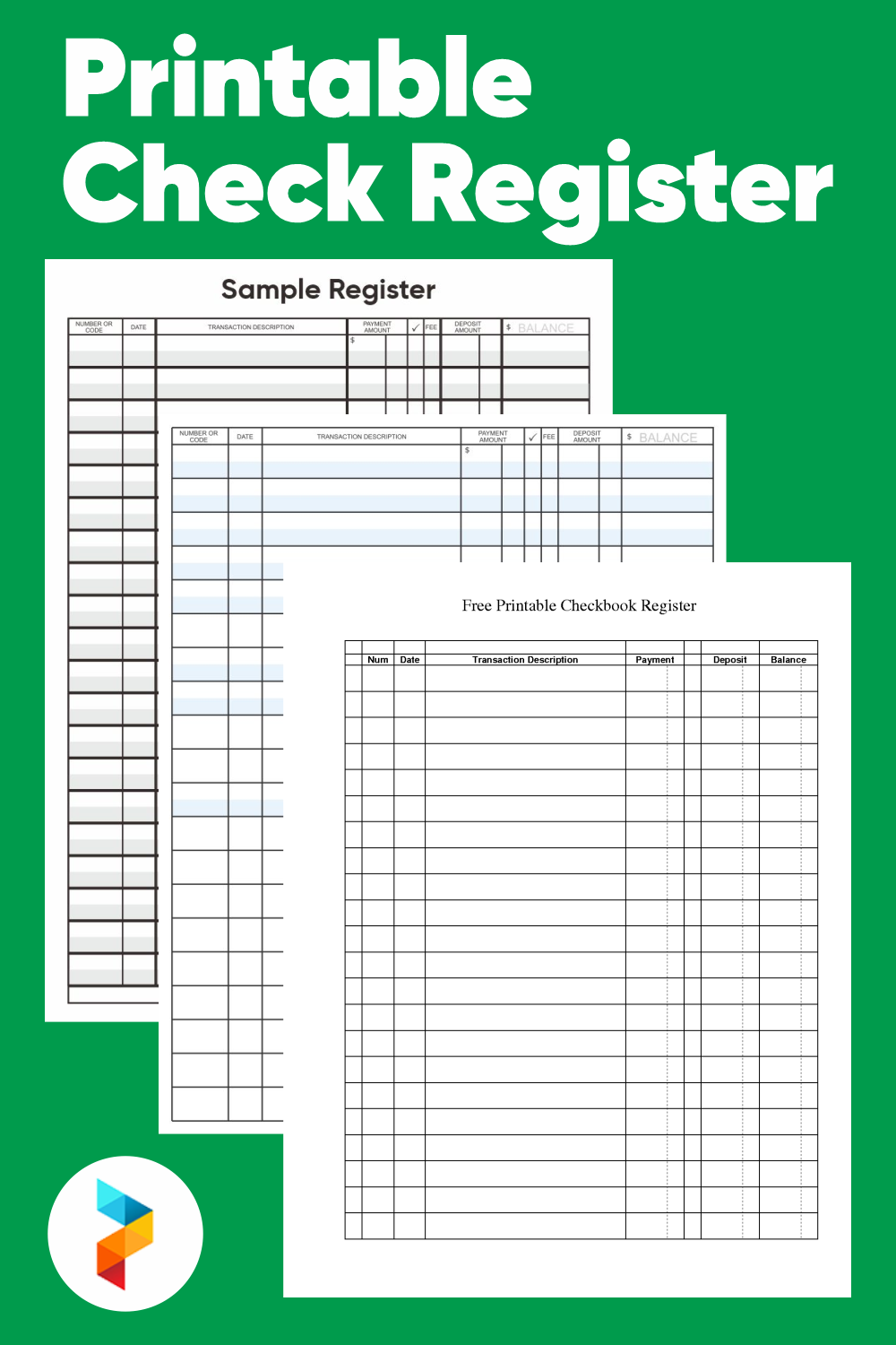 printable checkbook register printable