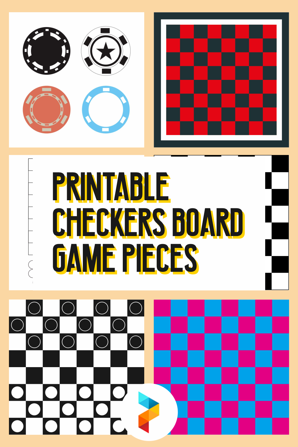 Checkers Board Game Pieces 6 Free PDF Printables Printablee