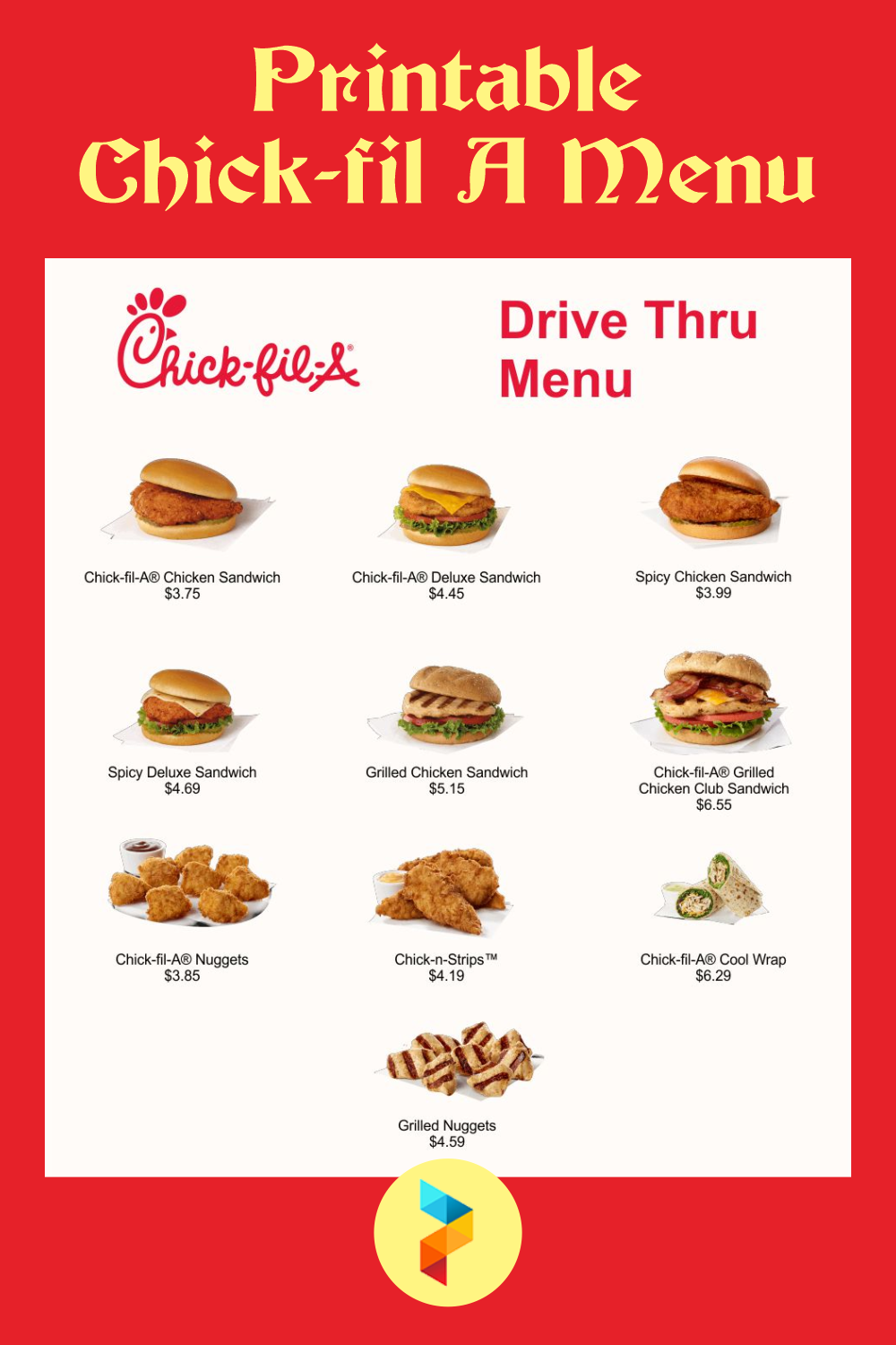 10 Best Printable Chickfil A Menu PDF for Free at Printablee