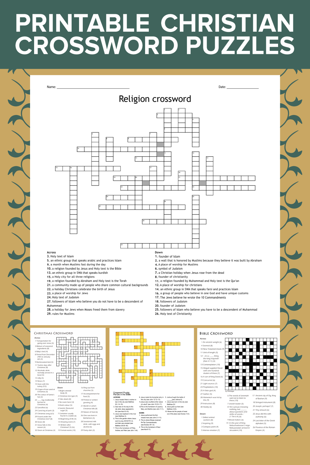 religious christmas crossword puzzles for kids