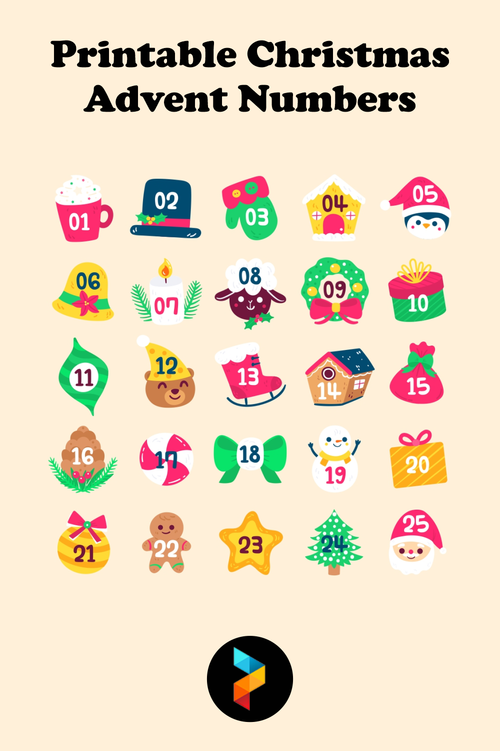 10 Best Printable Christmas Advent Numbers Printablee