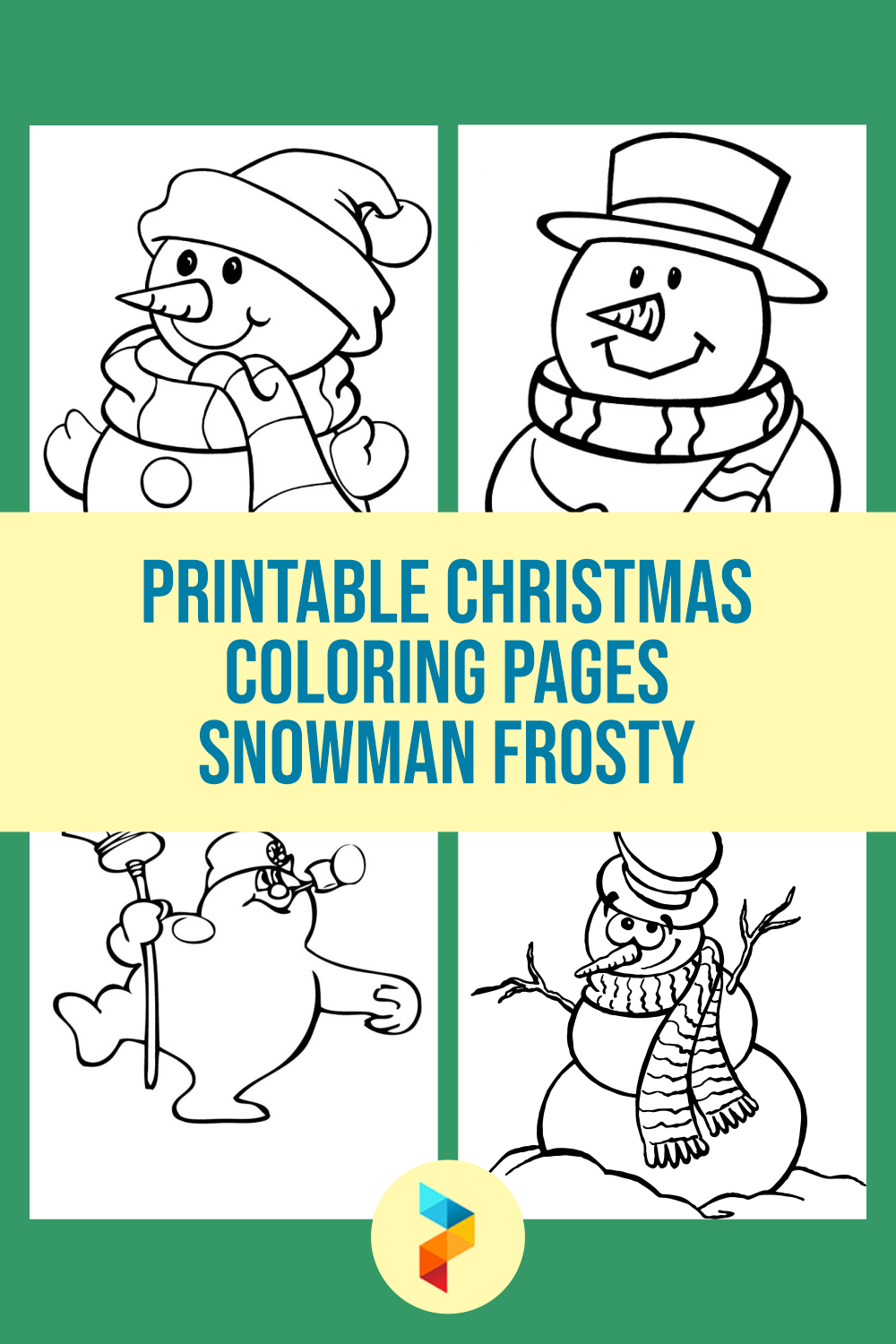 Printable Christmas Coloring Pages Snowman Frosty
