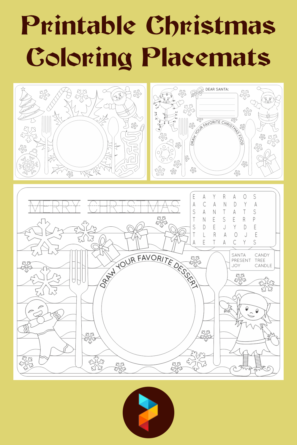 Printable Christmas Coloring Placemats