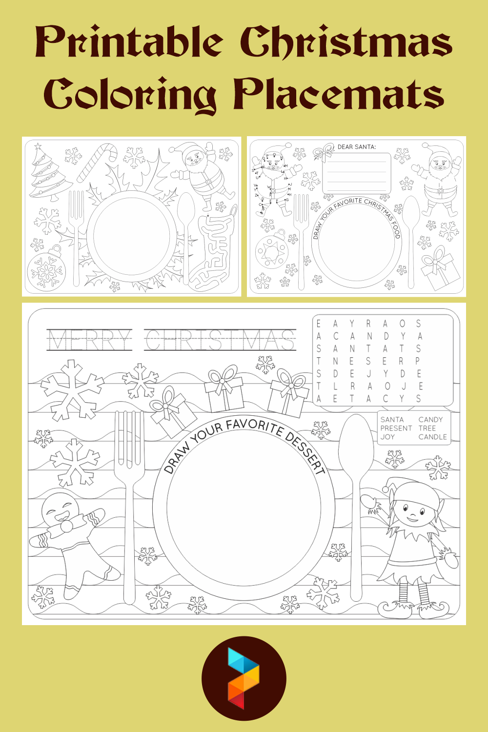 Christmas Coloring Placemats