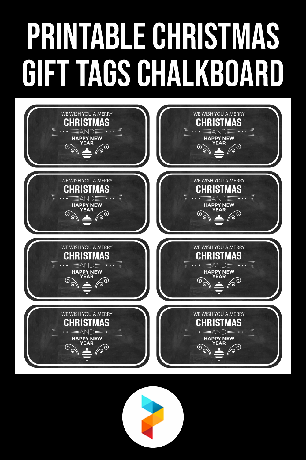Printable Christmas Gift Tags Chalkboard