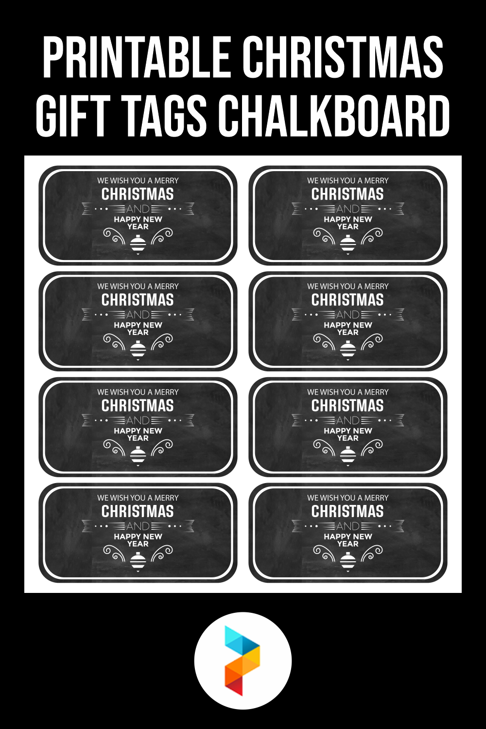 Christmas Gift Tags Chalkboard