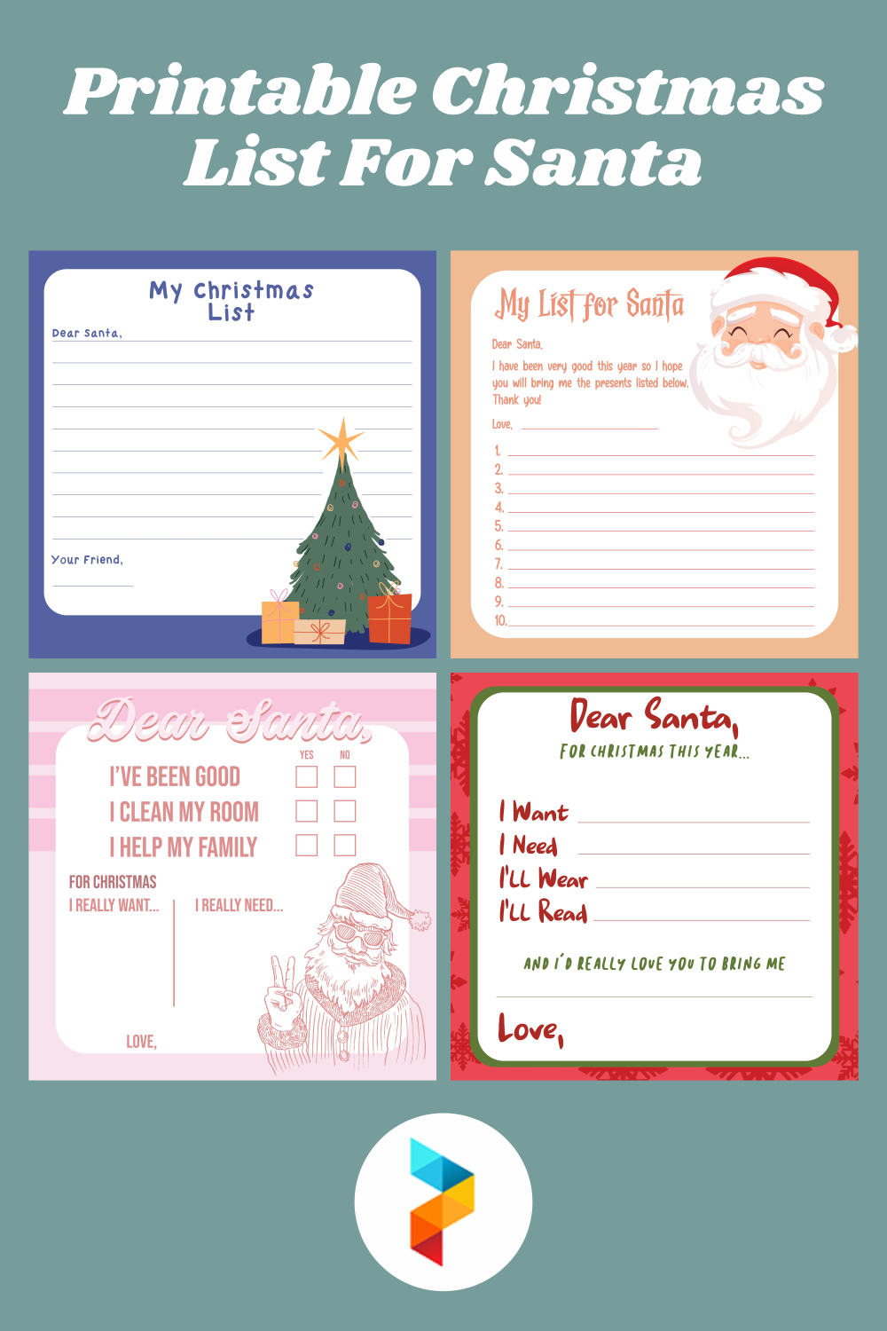 Santa Christmas List Printable Free Download