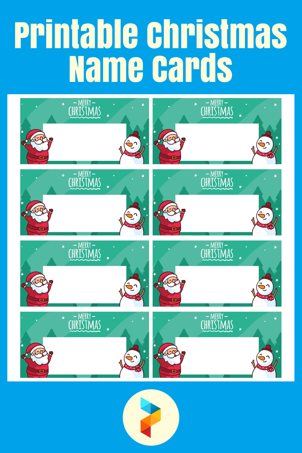Printable Christmas Name Cards