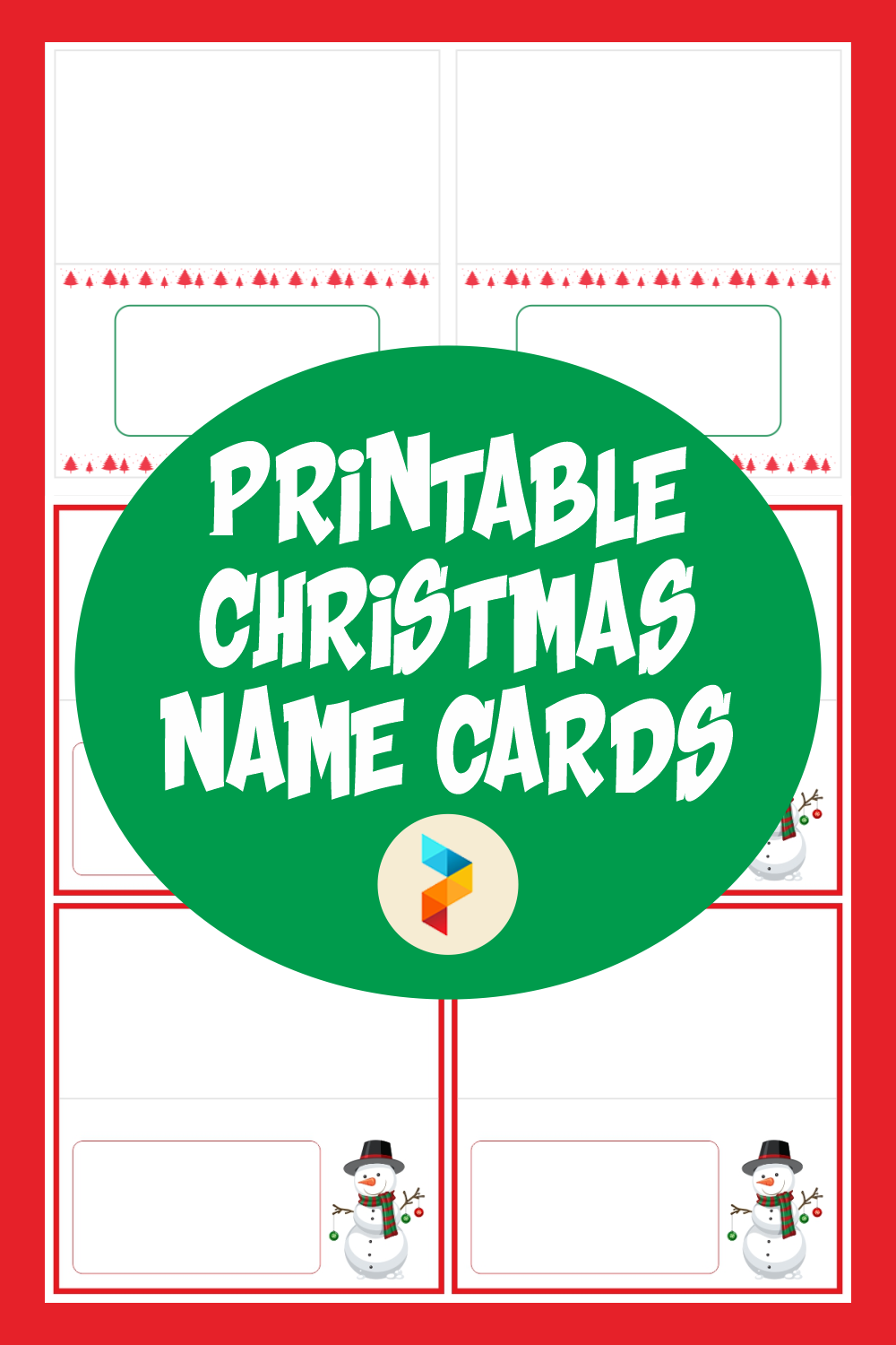 Printable Christmas Name Cards