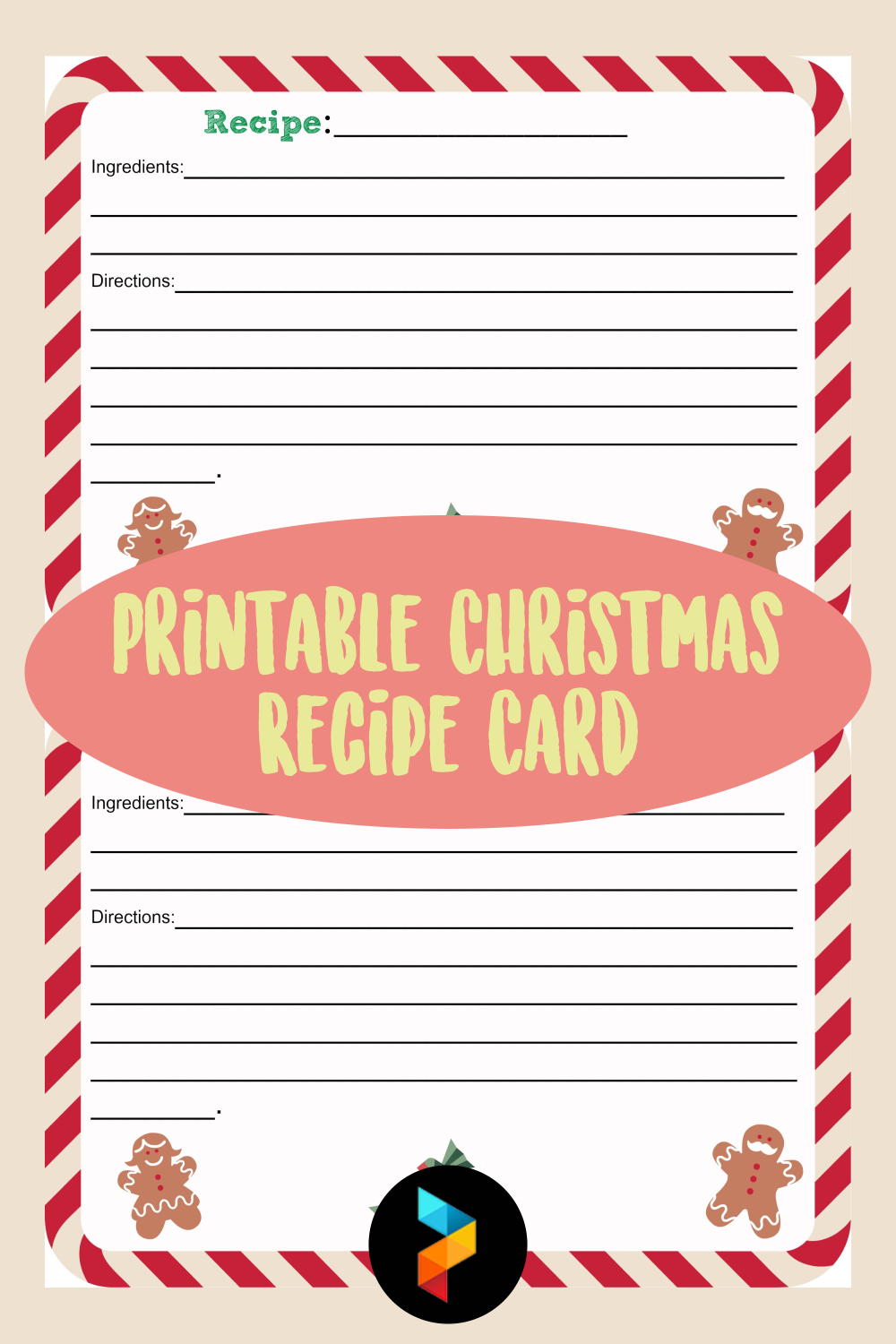 Printable Christmas Recipe Card