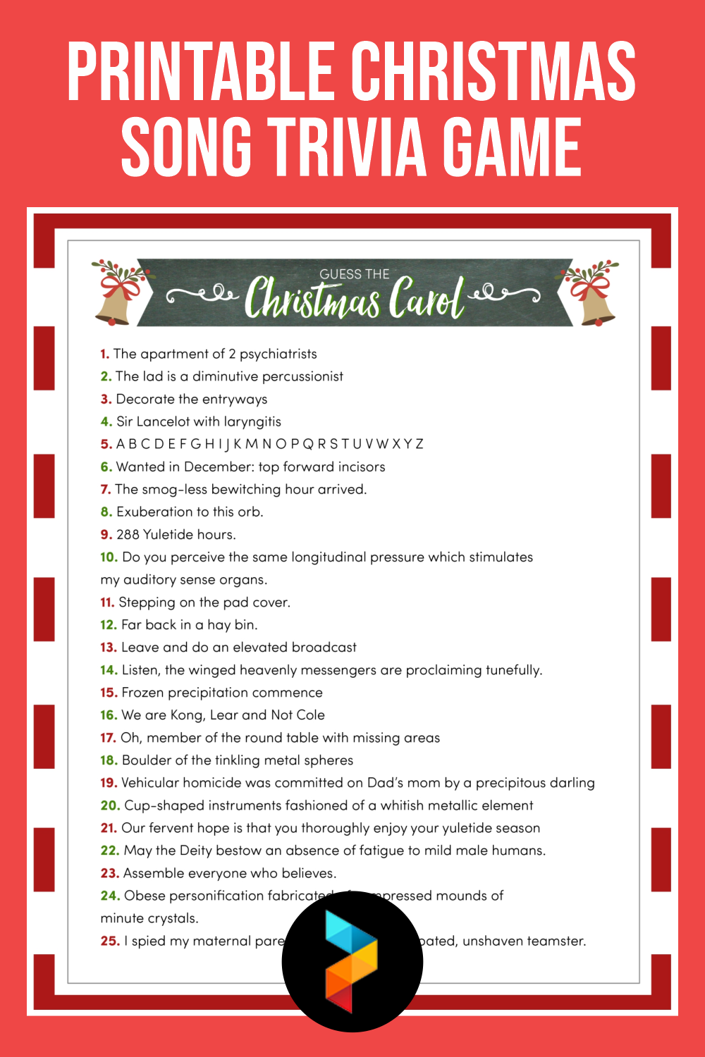 Christmas Song Trivia Printable With Answers